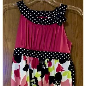 Cato girls large floral and polka dot top